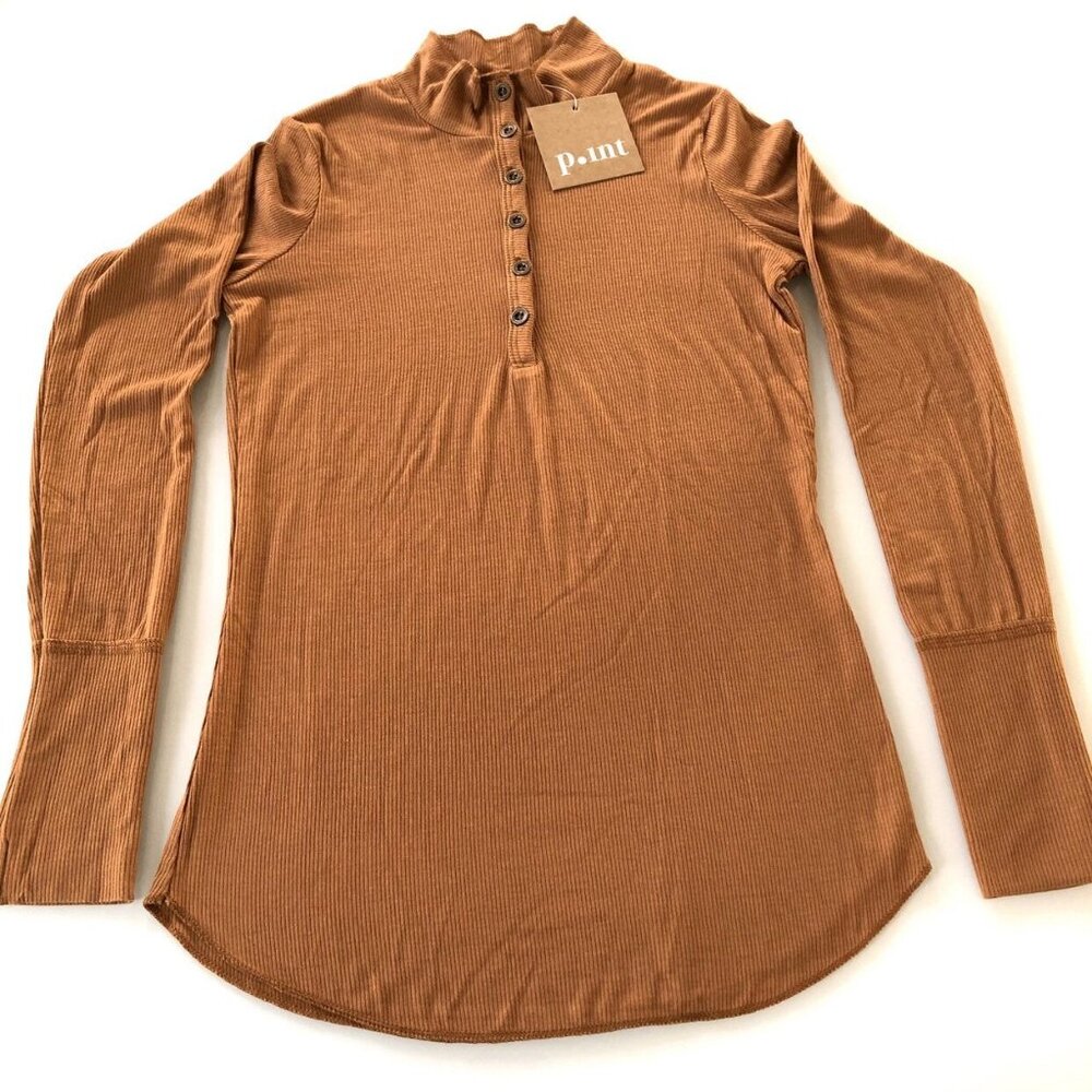 🆕NWT Point Ribbed Mock Henley